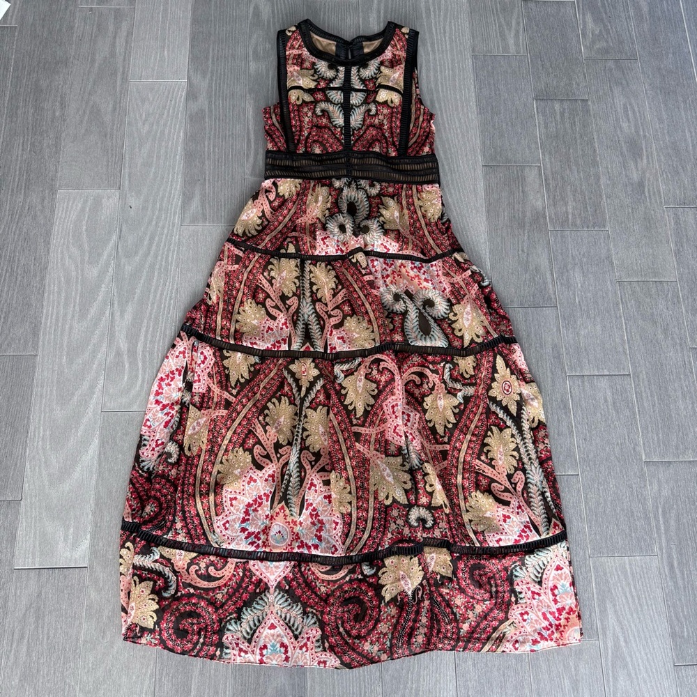 Ranna Gill Anthropologie Claudette Paisley Maxi Dress Size 6 Boho - Picture 14 of 16